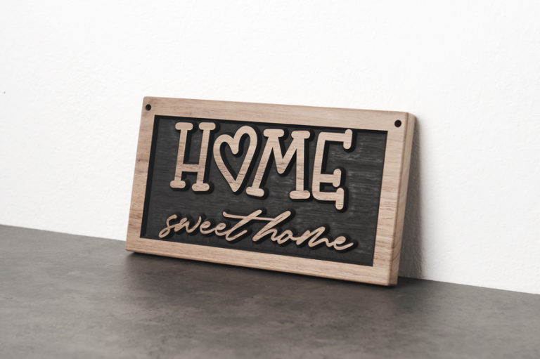 Holzschild "Home sweet home - 3"
